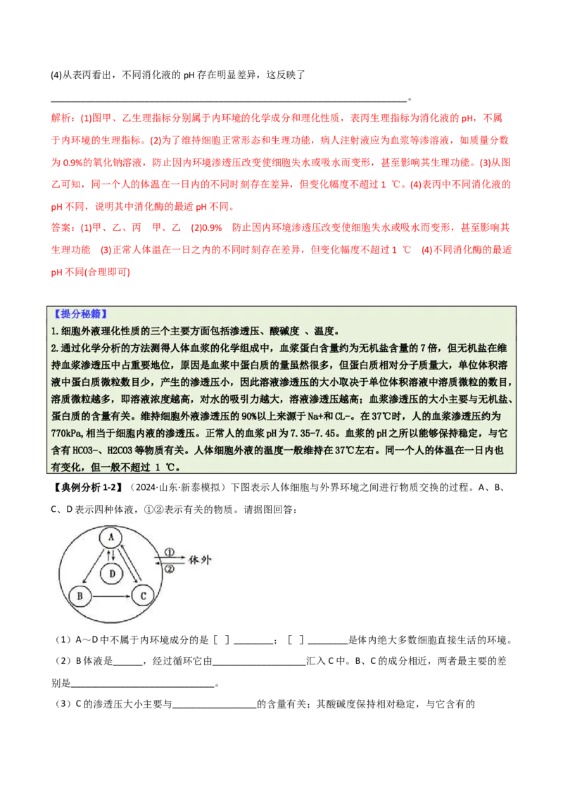 专题09稳态与调节分析（解析版）_2025年新高考资料_二轮复习_2025年高考生物二轮热点题型归纳与变式演练（新高考通用）3404350_专题09稳态与调节分析