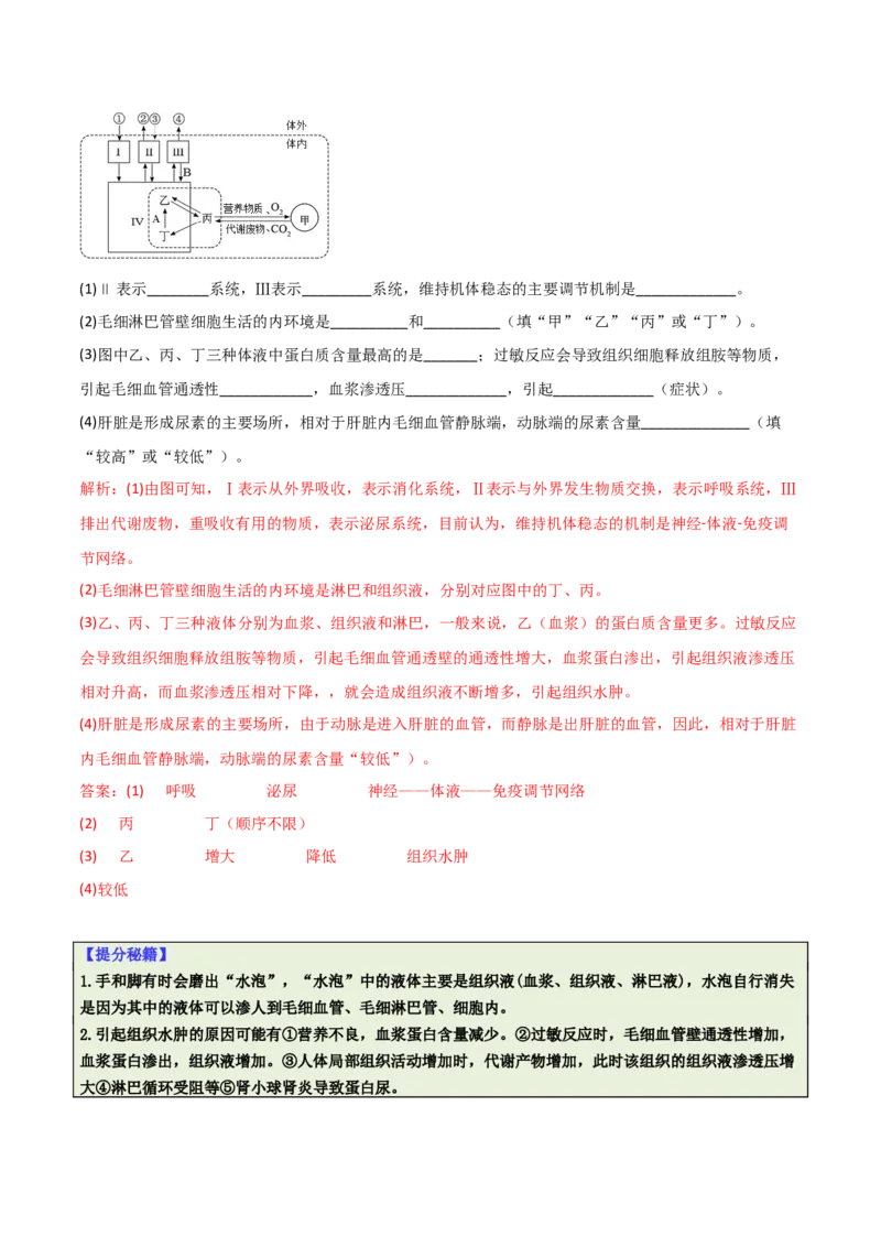 专题09稳态与调节分析（解析版）_2025年新高考资料_二轮复习_2025年高考生物二轮热点题型归纳与变式演练（新高考通用）3404350_专题09稳态与调节分析