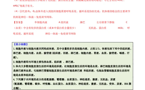 专题09稳态与调节分析（解析版）_2025年新高考资料_二轮复习_2025年高考生物二轮热点题型归纳与变式演练（新高考通用）3404350_专题09稳态与调节分析