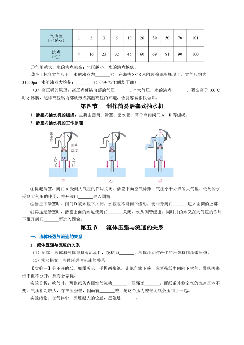 第九章压强（知识清单）学生版_初物_八年级上下册+九年级全一册物理_八年级物理下册_知识清单（更新中）