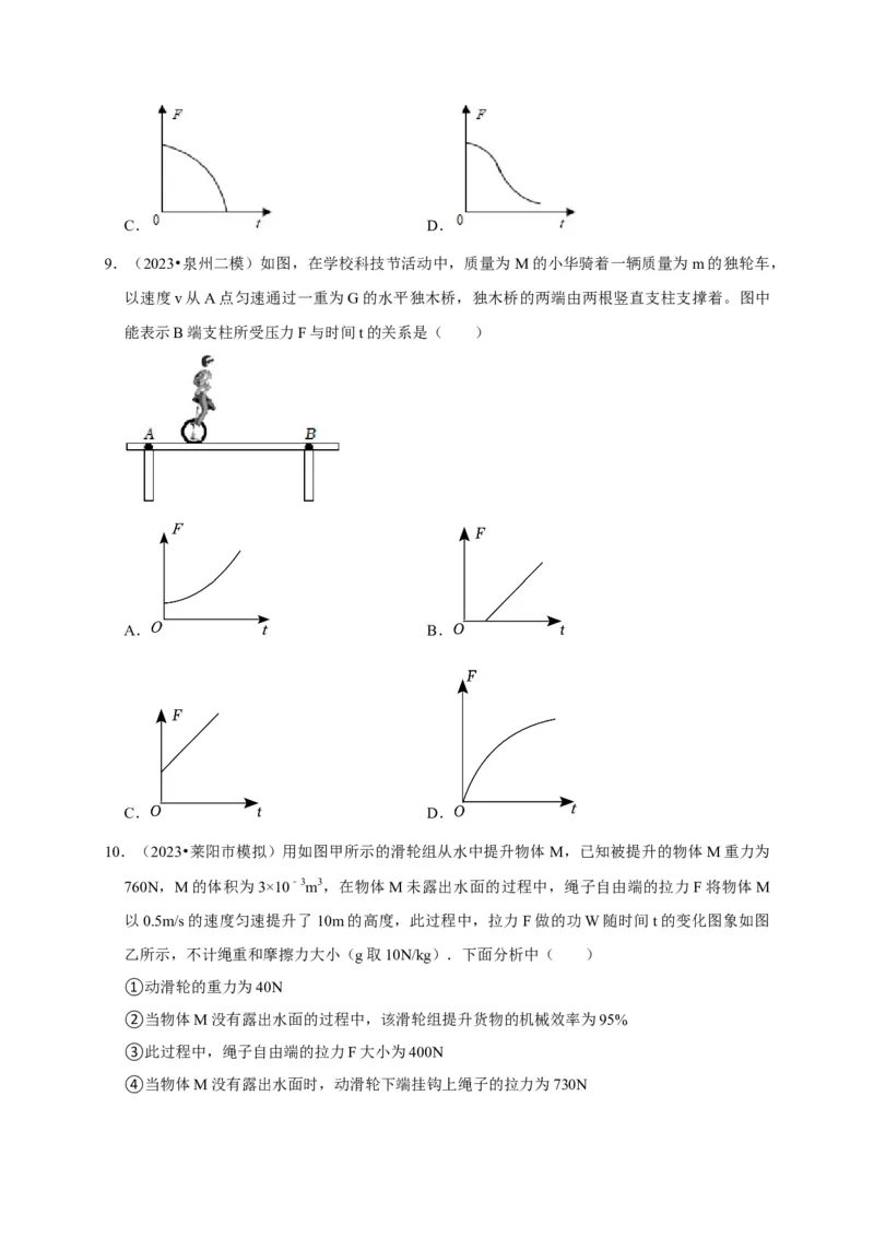 图像题03简单机械、机械效率（原卷版）_8、物理总复习_2024年中考复习资料_二轮复习_（讲义+练习）2024年中考物理二轮题型专项复习