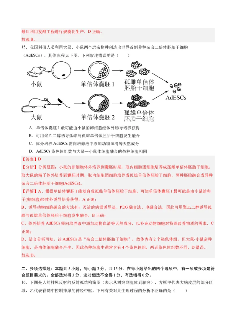 黄金卷06（解析版）-赢在高考&middot;黄金8卷备战2024年高考生物模拟卷（辽宁专用）_2024年新高考资料_4.2024高考模拟预测试卷