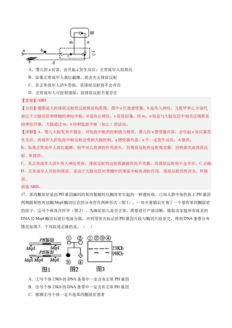 黄金卷06（解析版）-赢在高考&middot;黄金8卷备战2024年高考生物模拟卷（辽宁专用）_2024年新高考资料_4.2024高考模拟预测试卷