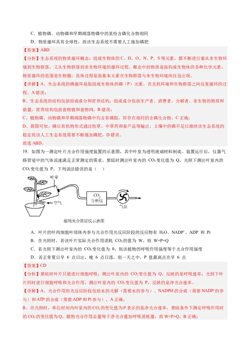 黄金卷06（解析版）-赢在高考&middot;黄金8卷备战2024年高考生物模拟卷（辽宁专用）_2024年新高考资料_4.2024高考模拟预测试卷