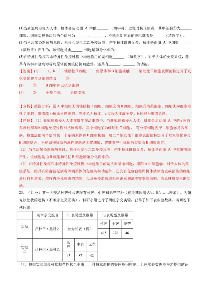 黄金卷06（解析版）-赢在高考&middot;黄金8卷备战2024年高考生物模拟卷（辽宁专用）_2024年新高考资料_4.2024高考模拟预测试卷