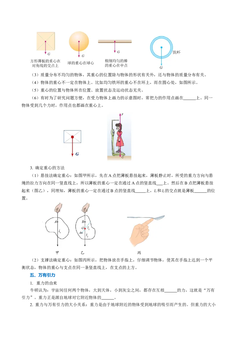 第七章力（知识清单）学生版_初物_八年级上下册+九年级全一册物理_八年级物理下册_知识清单（更新中）