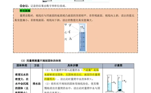 课时6.3测量液体和固体的密度（学生版）_初物_八年级上下册+九年级全一册物理_八年级物理上册_讲义
