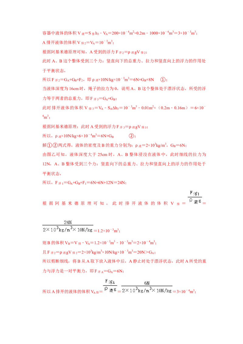 八年级下册物理学霸赛考卷03（第7~12章）（解析版）_初物_八年级上下册+九年级全一册物理_八年级物理下册_压轴题训练（更新中）-U172
