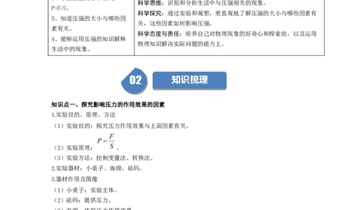 课时9.1压强（学生版）_初物_八年级上下册+九年级全一册物理_八年级物理下册_讲义（更新中）-U26