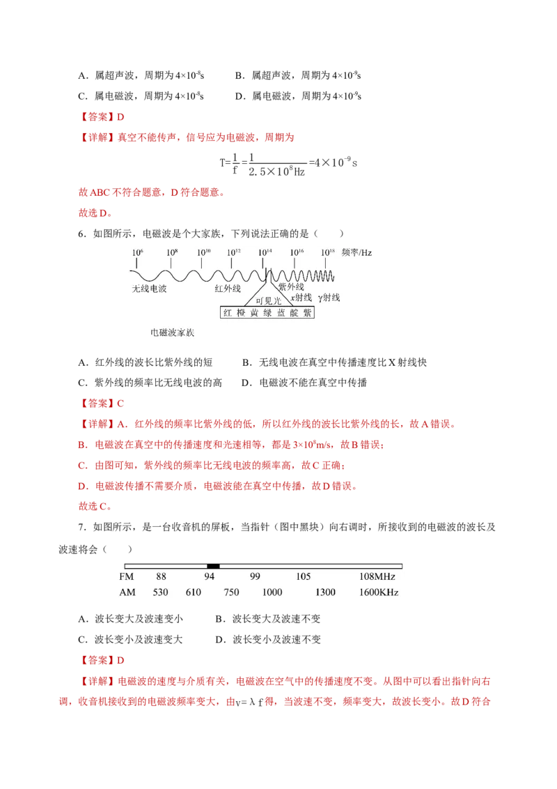 第二十一章信息的传递（单元测试）-（人教版）解析版_初物_八年级上下册+九年级全一册物理_九年级物理全一册_单元测试