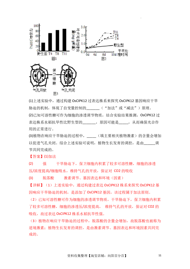 专题12植物的激素调节（解析版）_新高考复习资料_2024年新高考复习资料_一轮复习资料_完备战2024年高考生物一轮复习重难点突破讲解与训练（新教材）_专题12植物的激素调节