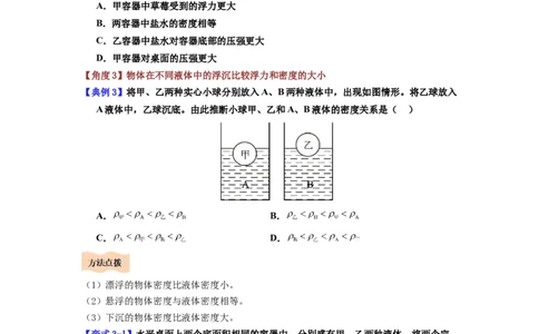 课时10.3物体的浮沉条件及应用（学生版）_初物_八年级上下册+九年级全一册物理_八年级物理下册_讲义（更新中）-U26