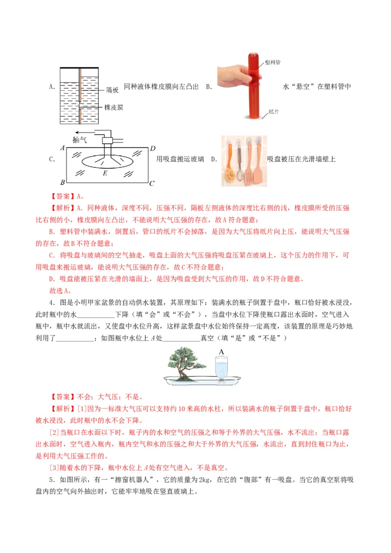 专题10压强（8题型）（练习）（解析版）_8、物理总复习_8.中考物理总复习_2024年中考复习资料_一轮复习资料_完2024年中考物理一轮复习课件+讲义+练习（全国通用）