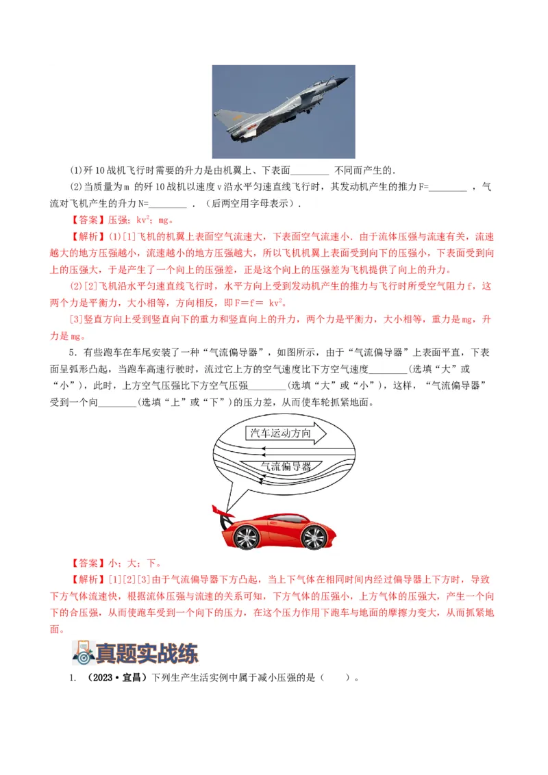 专题10压强（8题型）（练习）（解析版）_8、物理总复习_8.中考物理总复习_2024年中考复习资料_一轮复习资料_完2024年中考物理一轮复习课件+讲义+练习（全国通用）