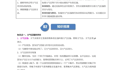 课时9.3大气压强（学生版）_初物_八年级上下册+九年级全一册物理_八年级物理下册_讲义（更新中）-U26