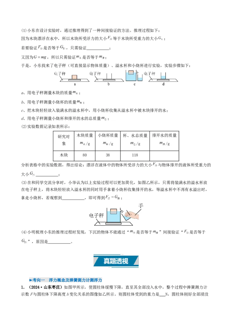 专题10浮力及浮沉条件的应用（考情聚焦+中考新考法+真题透视3大考向+新题特训）（原卷版）_8、物理总复习_2025年中考复习资料_备战2025年中考物理真题题源讲义（全国通用）