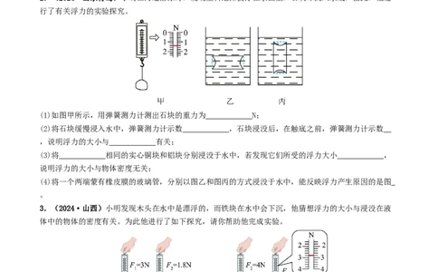 专题10浮力及浮沉条件的应用（考情聚焦+中考新考法+真题透视3大考向+新题特训）（原卷版）_8、物理总复习_2025年中考复习资料_备战2025年中考物理真题题源讲义（全国通用）