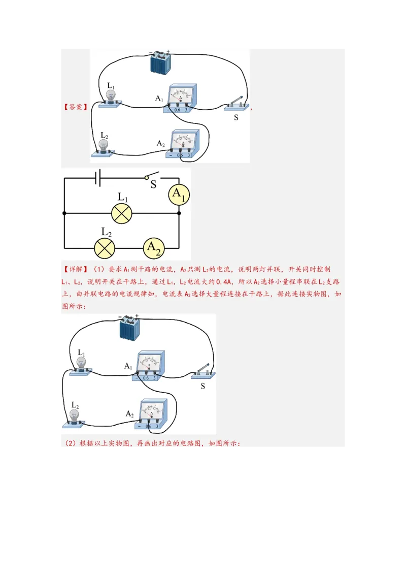 专题16实物图与电路图转换（解析版）-备战2023中考物理一轮复习精细讲义_8、物理总复习_8.中考物理总复习_2023年中考复习资料_一轮复习_教师版（含答案解析）