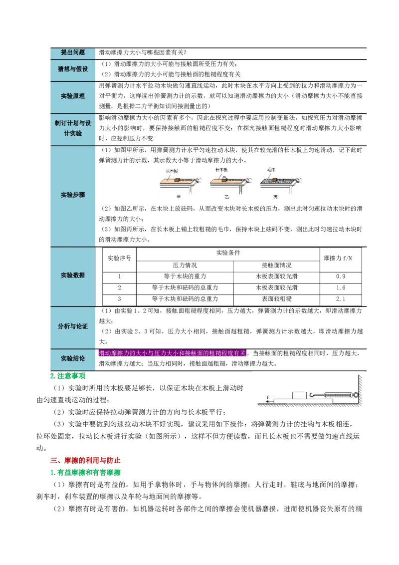 专题09运动和力（讲义）（原卷版）_8、物理总复习_2024年中考复习资料_一轮复习_课件+讲义+练习2024年中考物理一轮复习讲练测（全国通用）_配套讲义（原卷版+解析版）