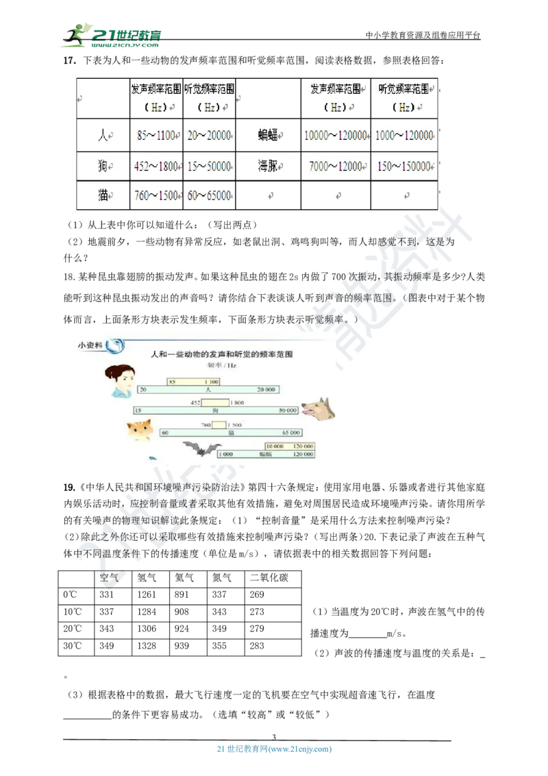 专题28声学简答与阅读理解冷点问题（原卷版）_8、物理总复习_8.中考物理总复习_2023年中考复习资料_专项复习_2023年用小微专题精准练助力中考物理四点问题大突破