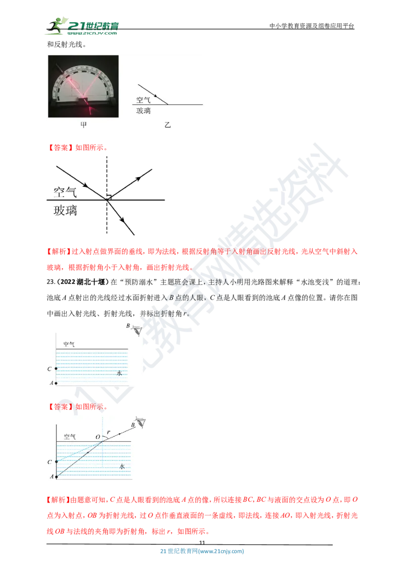 专题24光学做图重点问题（解析版）_8、物理总复习_8.中考物理总复习_2023年中考复习资料_专项复习_2023年用小微专题精准练助力中考物理四点问题大突破