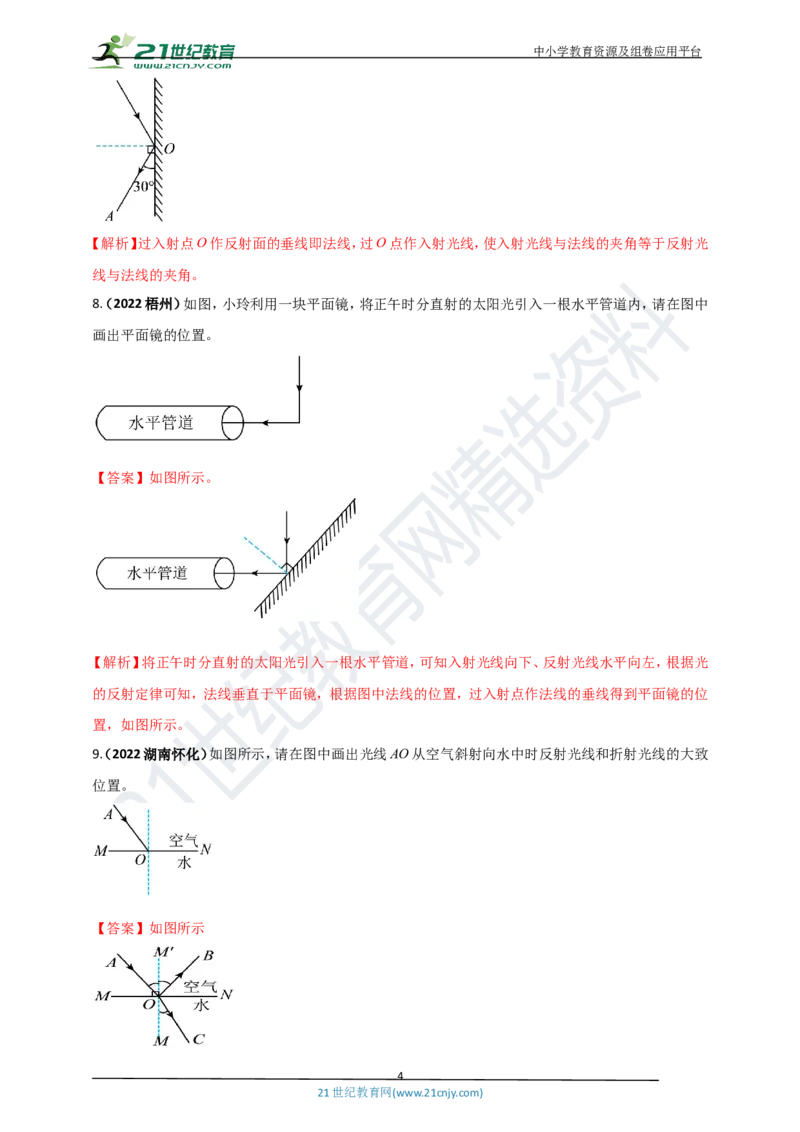 专题24光学做图重点问题（解析版）_8、物理总复习_8.中考物理总复习_2023年中考复习资料_专项复习_2023年用小微专题精准练助力中考物理四点问题大突破