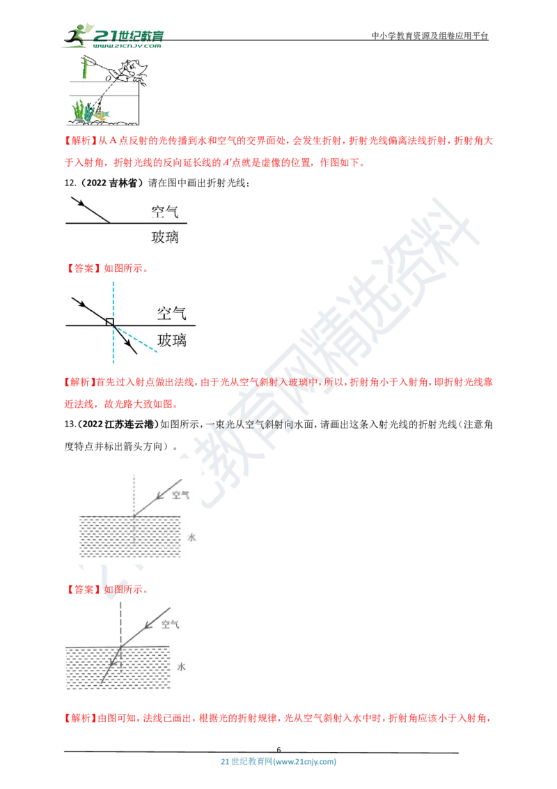 专题24光学做图重点问题（解析版）_8、物理总复习_8.中考物理总复习_2023年中考复习资料_专项复习_2023年用小微专题精准练助力中考物理四点问题大突破