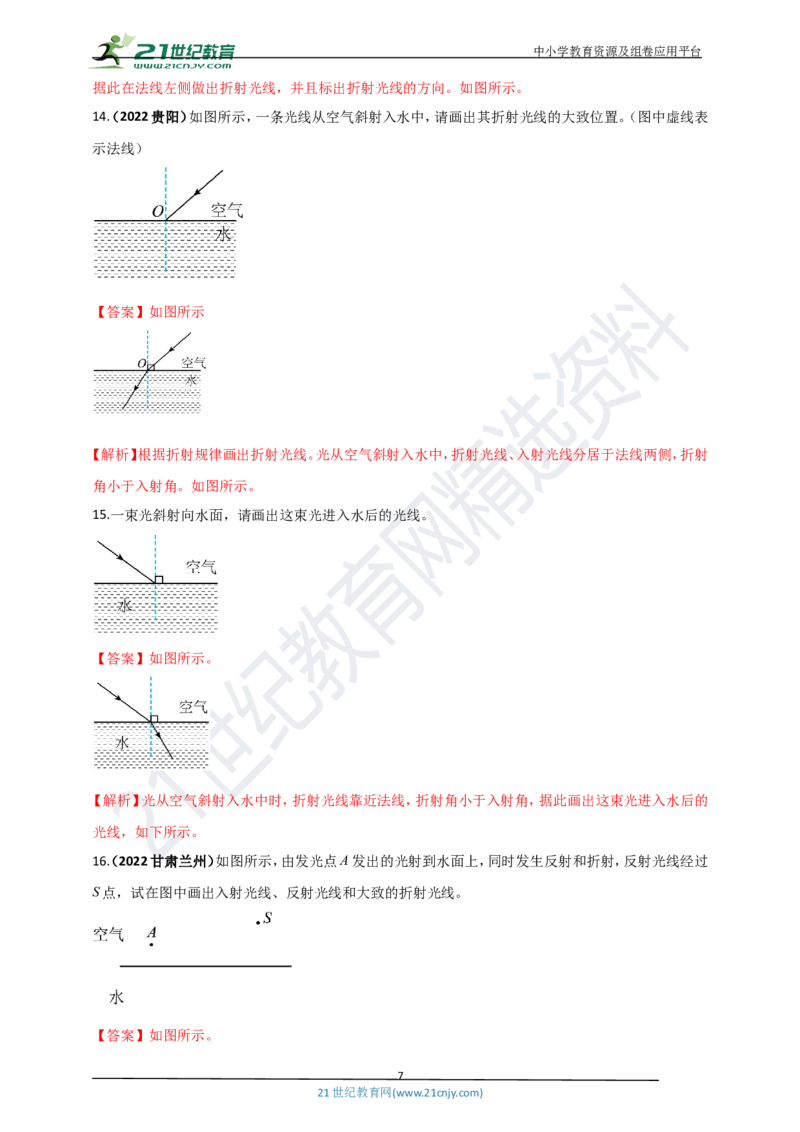 专题24光学做图重点问题（解析版）_8、物理总复习_8.中考物理总复习_2023年中考复习资料_专项复习_2023年用小微专题精准练助力中考物理四点问题大突破