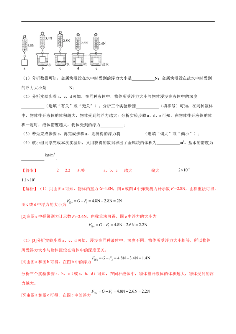 专题11力学实验（解析版）_8、物理总复习_8.中考物理总复习_2023年中考复习资料_二轮复习_备战2023年中考物理二轮四大模块针对集训（全国通用）_模块一力学