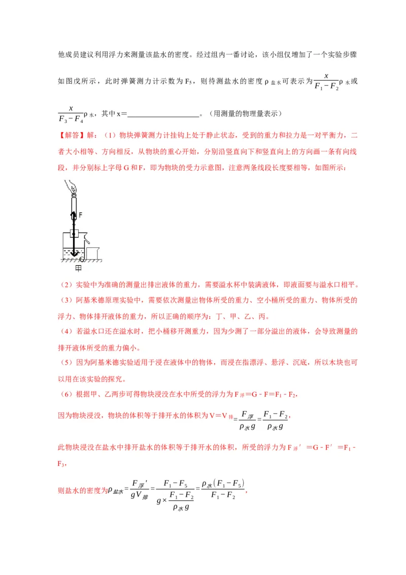 实验11探究浮力大小与排开液体所受重力的关系（解析版）_8、物理总复习_2024年中考复习资料_二轮复习_（讲义+练习）2024年中考物理二轮题型专项复习