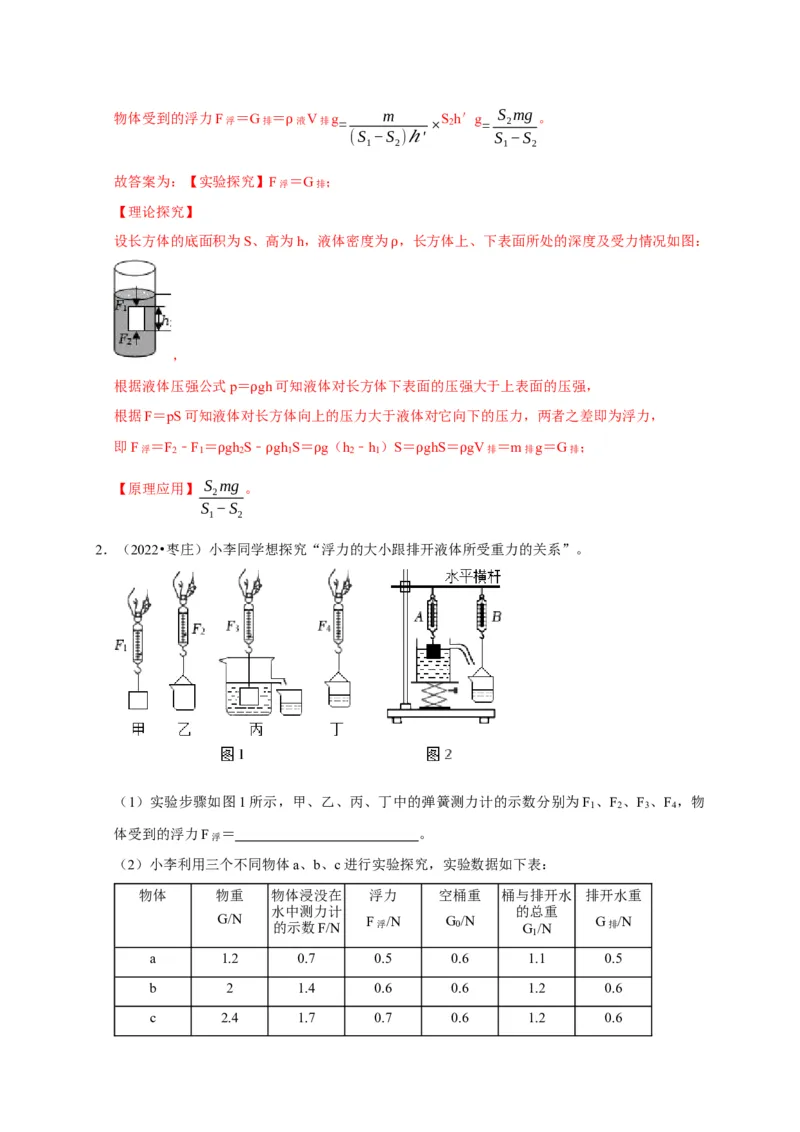 实验11探究浮力大小与排开液体所受重力的关系（解析版）_8、物理总复习_2024年中考复习资料_二轮复习_（讲义+练习）2024年中考物理二轮题型专项复习