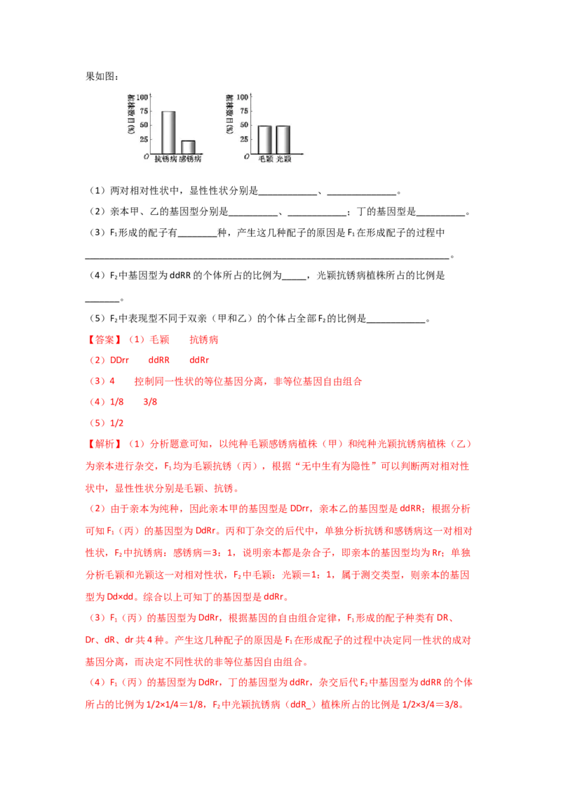 专题14_基因的自由组合定律(教师版)_新高考复习资料_2023年新高考复习资料_二轮复习_增分要点2023高考生物二轮复习专题解读和分层训练291073137