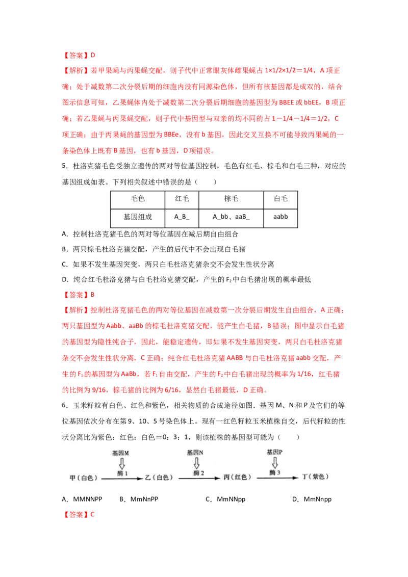 专题14_基因的自由组合定律(教师版)_新高考复习资料_2023年新高考复习资料_二轮复习_增分要点2023高考生物二轮复习专题解读和分层训练291073137