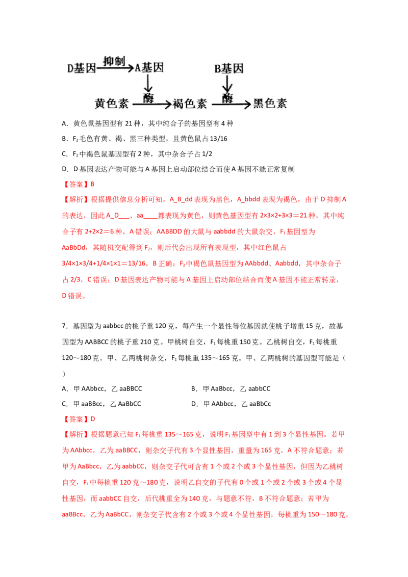 专题14_基因的自由组合定律(教师版)_新高考复习资料_2023年新高考复习资料_二轮复习_增分要点2023高考生物二轮复习专题解读和分层训练291073137