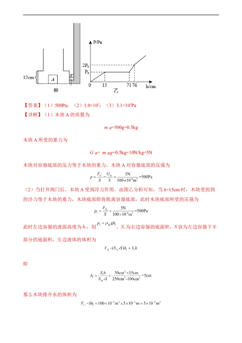 第08讲&mdash;压强（典题精练）&mdash;2023年中考物理一轮复习讲练测（解析版）_8、物理总复习_8.中考物理总复习_2023年中考复习资料_一轮复习