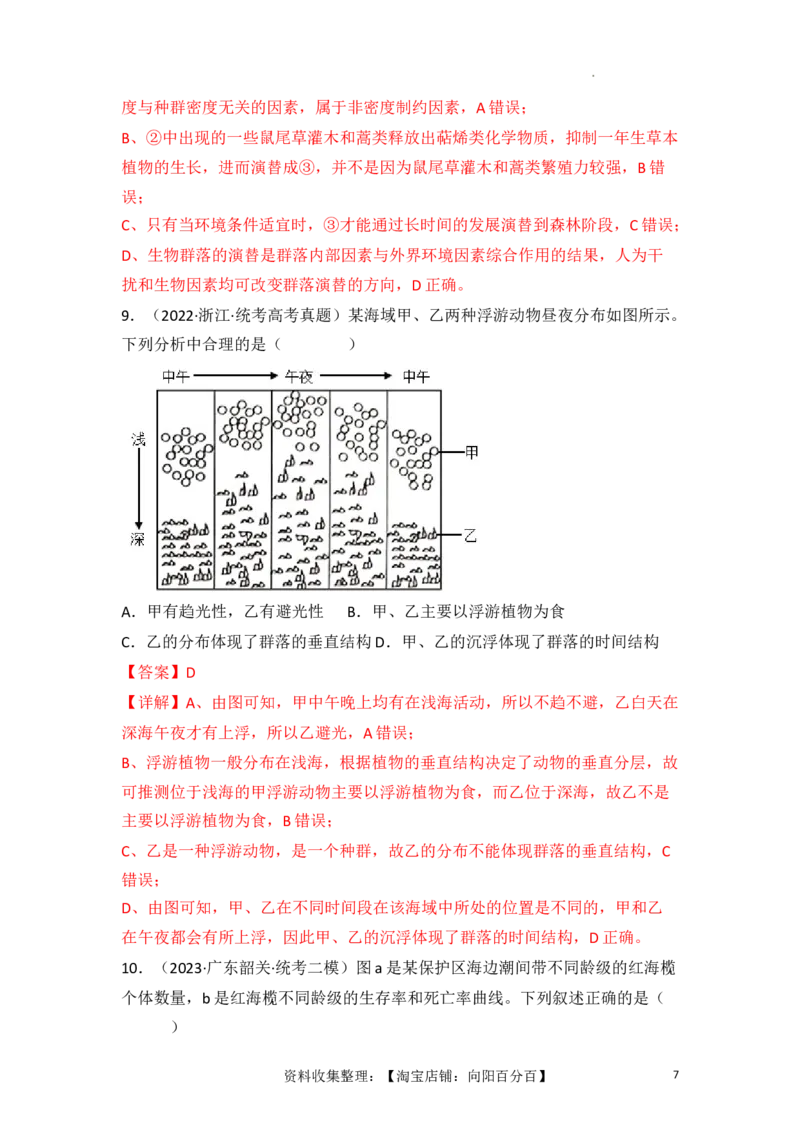 专题13种群和群落（解析版）_新高考复习资料_2024年新高考复习资料_一轮复习资料_完备战2024年高考生物一轮复习重难点突破讲解与训练（新教材）_专题13种群和群落