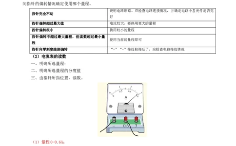课时15.4电流的测量（教师版）_初物_八年级上下册+九年级全一册物理_九年级物理全一册_讲义_2024版