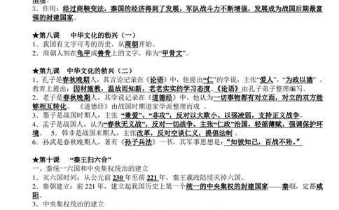 （超详）初中历史知识点归纳汇总_《初中全科目知识点汇总》_初高中知识点归纳汇总