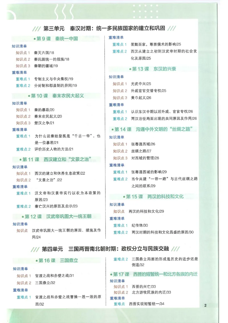 2025版《初中知识清单》-历史_《初中全科目知识点汇总》_2025初中知识清单_历史