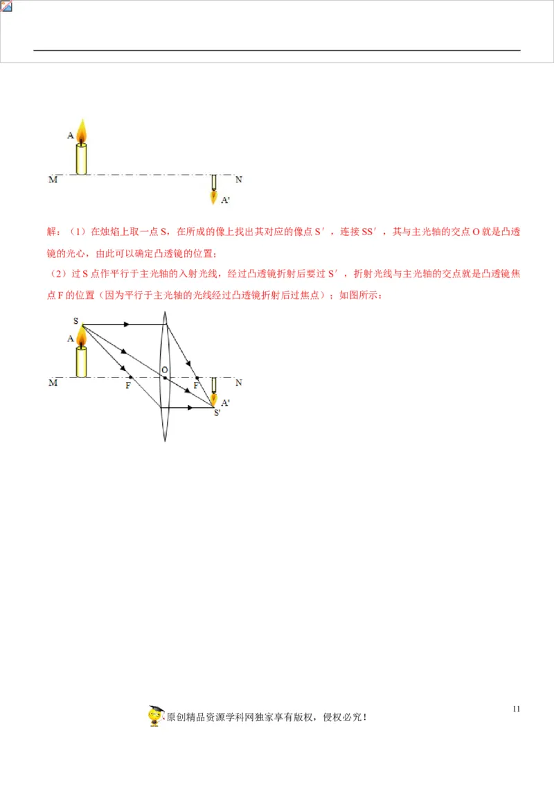 专题08透镜辨析与三条特殊光线作图（解析版）-2022年中考物理二轮专项复习核心考点讲解与必刷题型汇编（全国通用）_8、物理总复习_8.中考物理总复习_2022年中考复习资料