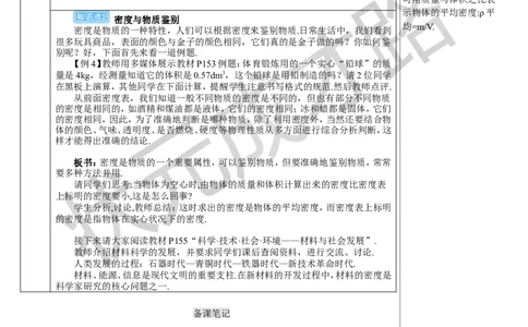 第4节密度的应用_初物_八年级上下册+九年级全一册物理_八年级物理上册_全套教学资源_课件教案3_教案_第六章质量与密度
