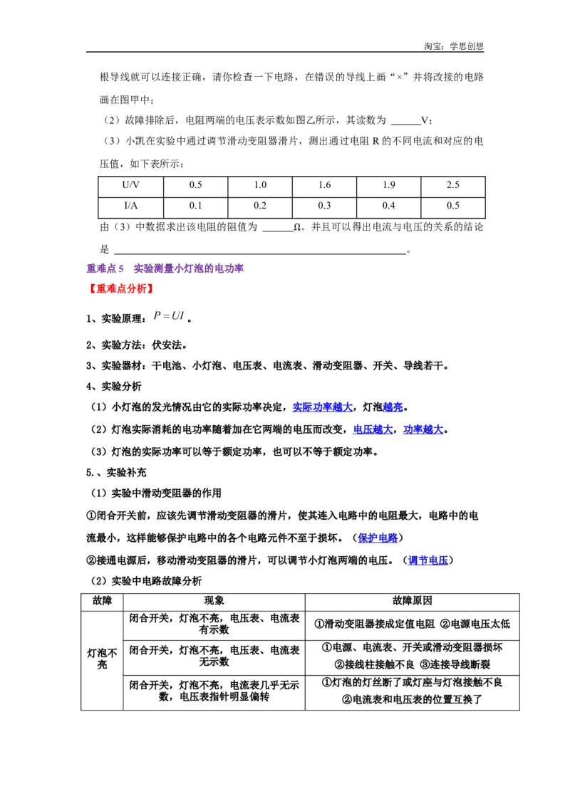 专题18电学实验综合专题（学生版）备考2025年中考物理重难点讲解与训练_初物_2025中考物理重难点归纳专题训练易错训练题压轴特训复习word素材