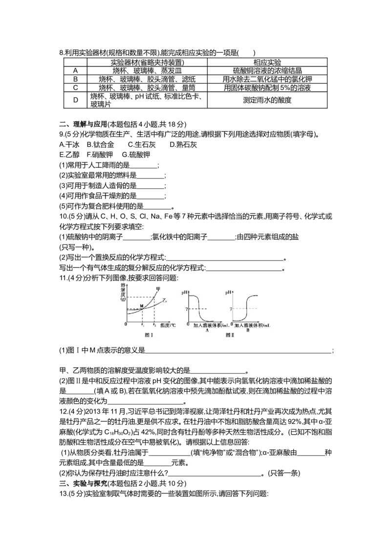 2014山东菏泽化学试卷+答案+解析(word整理版)_山东历年中考真题_山东省历年中考真题2013~2024_初中化学历年真题（2013-2024）