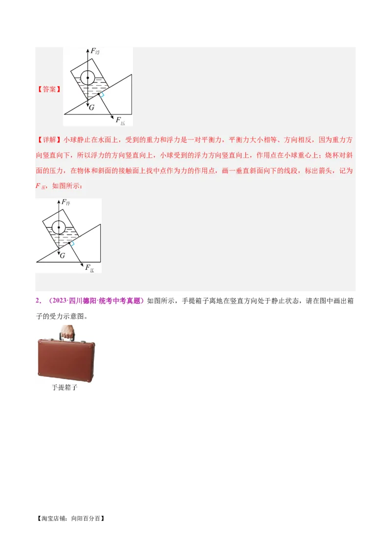 专题29力学作图专题（解析版）_8、物理总复习_2024年中考复习资料_一轮复习_完备战2024年中考物理一轮复习考点帮（全国通用）_教师版（含答案解析）