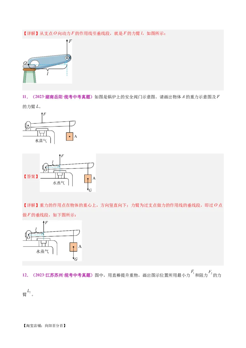 专题29力学作图专题（解析版）_8、物理总复习_2024年中考复习资料_一轮复习_完备战2024年中考物理一轮复习考点帮（全国通用）_教师版（含答案解析）