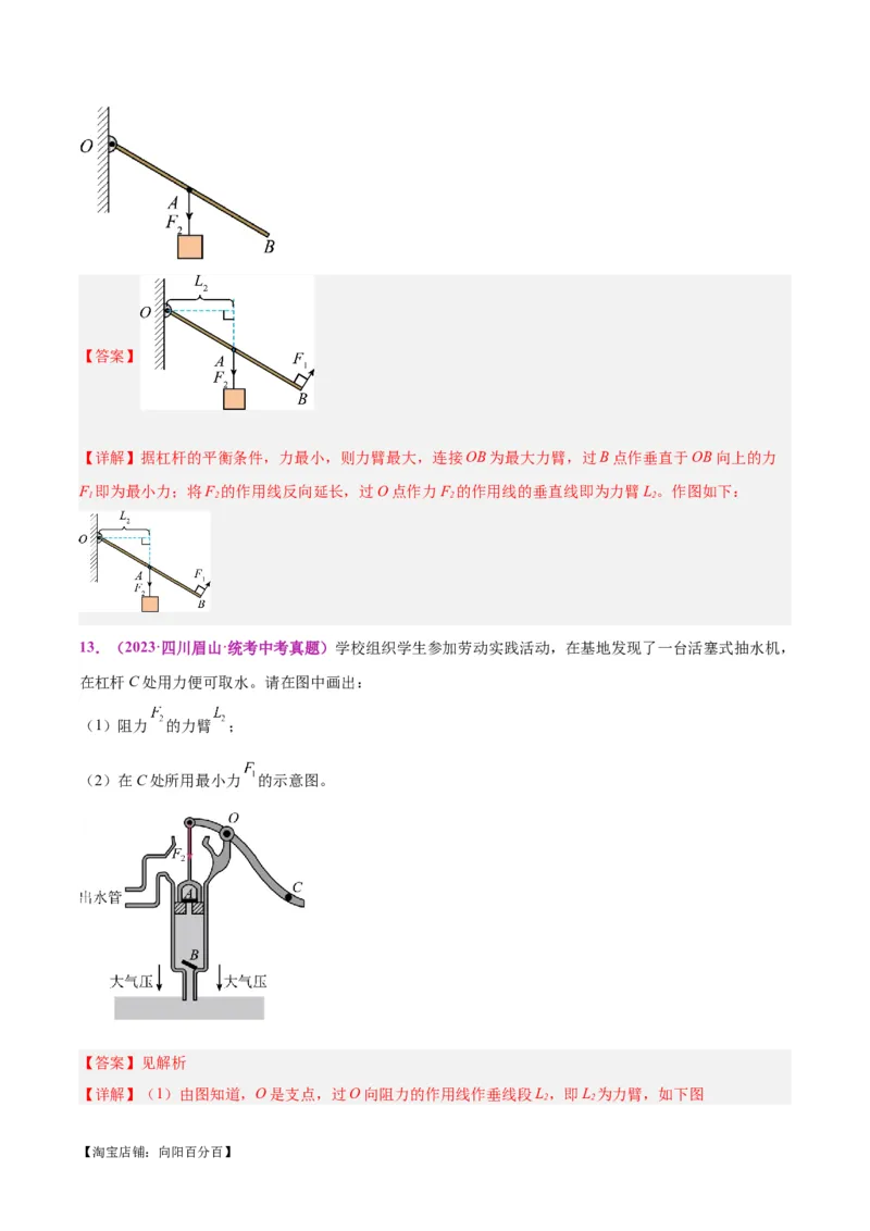 专题29力学作图专题（解析版）_8、物理总复习_2024年中考复习资料_一轮复习_完备战2024年中考物理一轮复习考点帮（全国通用）_教师版（含答案解析）