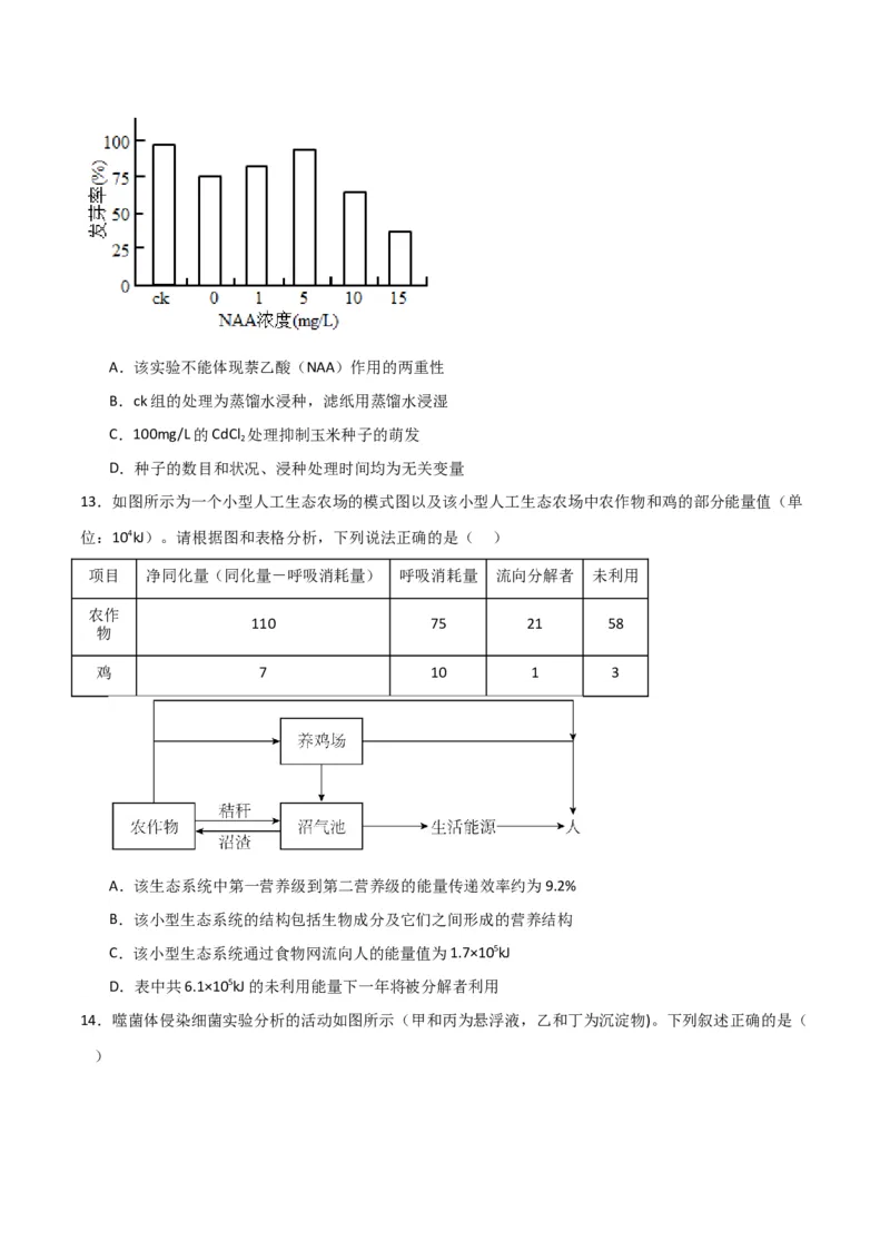 黄金卷04（考试版）-赢在高考&middot;黄金8卷备战2024年高考生物模拟卷（浙江专用）_2024年新高考资料_4.2024高考模拟预测试卷