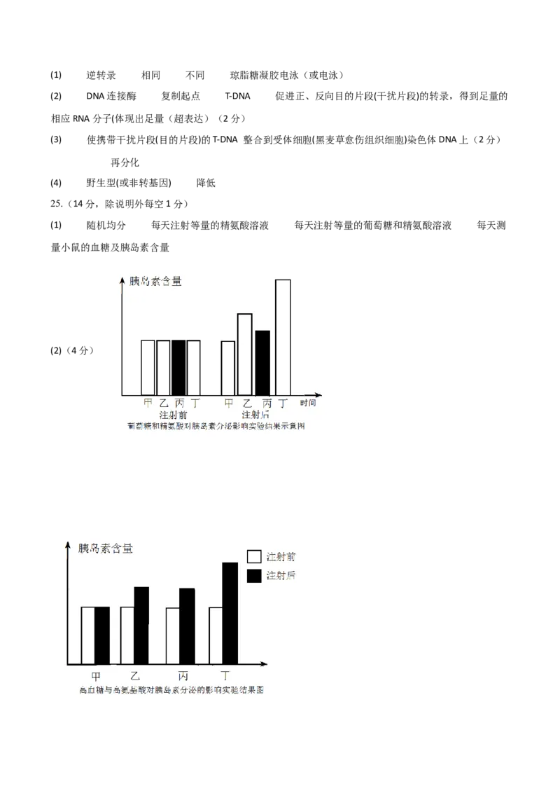 黄金卷04（参考答案）-赢在高考&middot;黄金8卷备战2024年高考生物模拟卷（浙江专用）_2024年新高考资料_4.2024高考模拟预测试卷