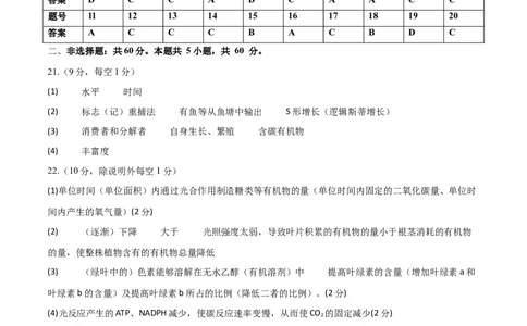 黄金卷04（参考答案）-赢在高考&middot;黄金8卷备战2024年高考生物模拟卷（浙江专用）_2024年新高考资料_4.2024高考模拟预测试卷