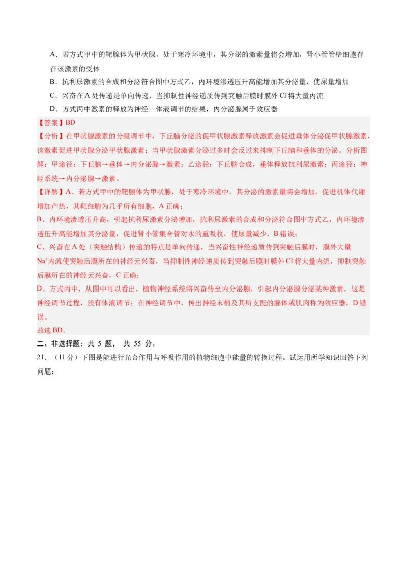 黄金卷02（解析版）-赢在高考&middot;黄金8卷备战2024年高考生物模拟卷（辽宁专用）_2024年新高考资料_4.2024高考模拟预测试卷